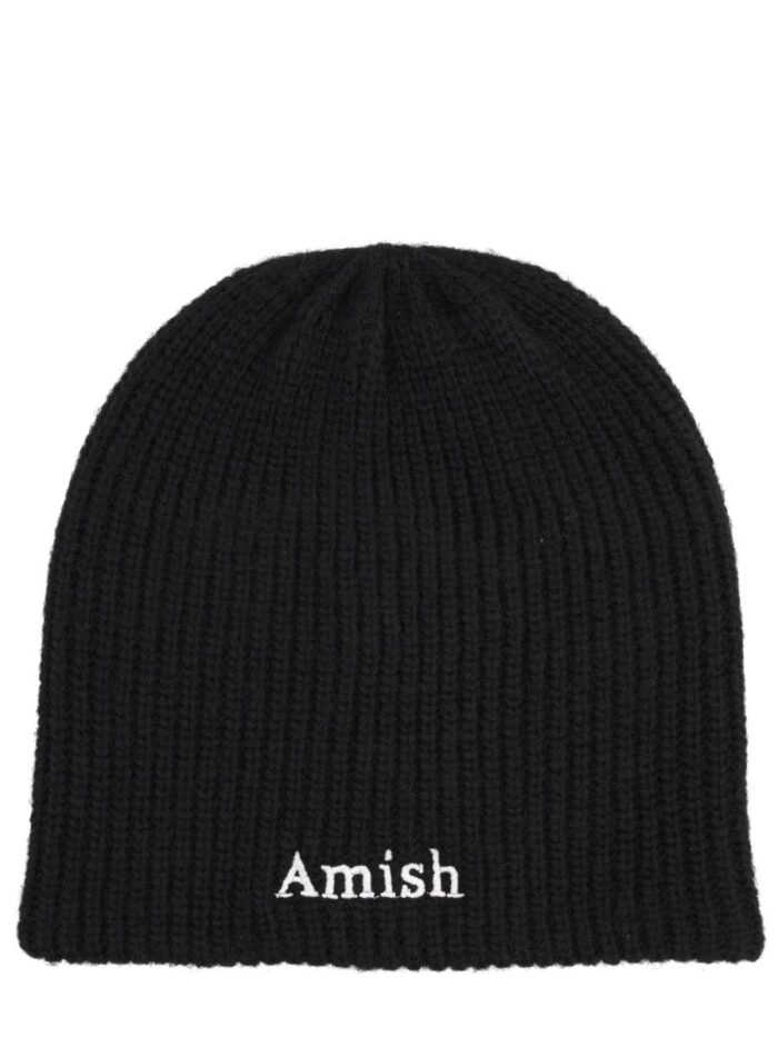AMISH RIBBED BEANIE WITH LOGO