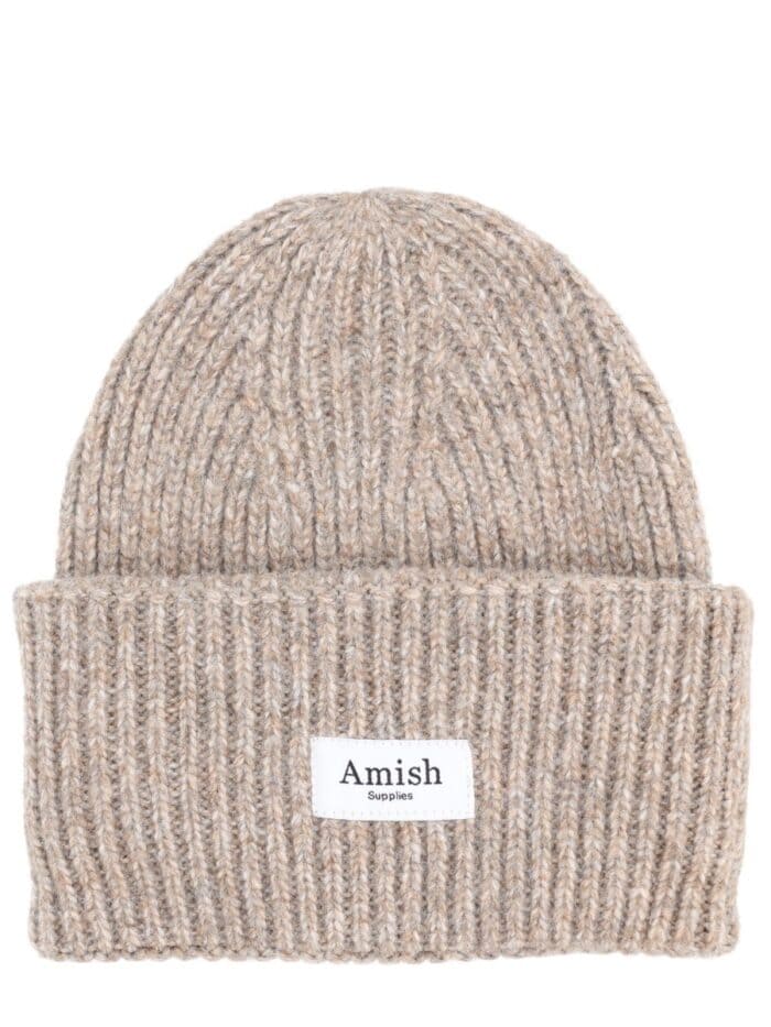 AMISH RIBBED BEANIE WITH LOGO