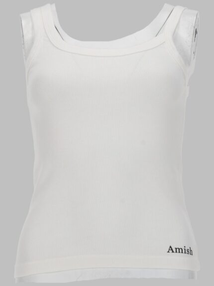 AMISH TOP "ASYMMETRIC" CON MICRO LOGO