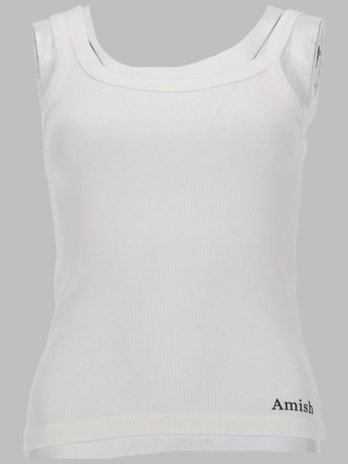 AMISH TOP "ASYMMETRIC" CON MICRO LOGO