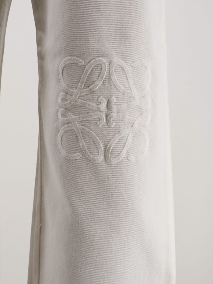 Loewe Anagram Baggy White Denim Trousers