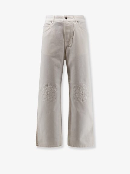 LOEWE Anagram Baggy White Denim Trousers