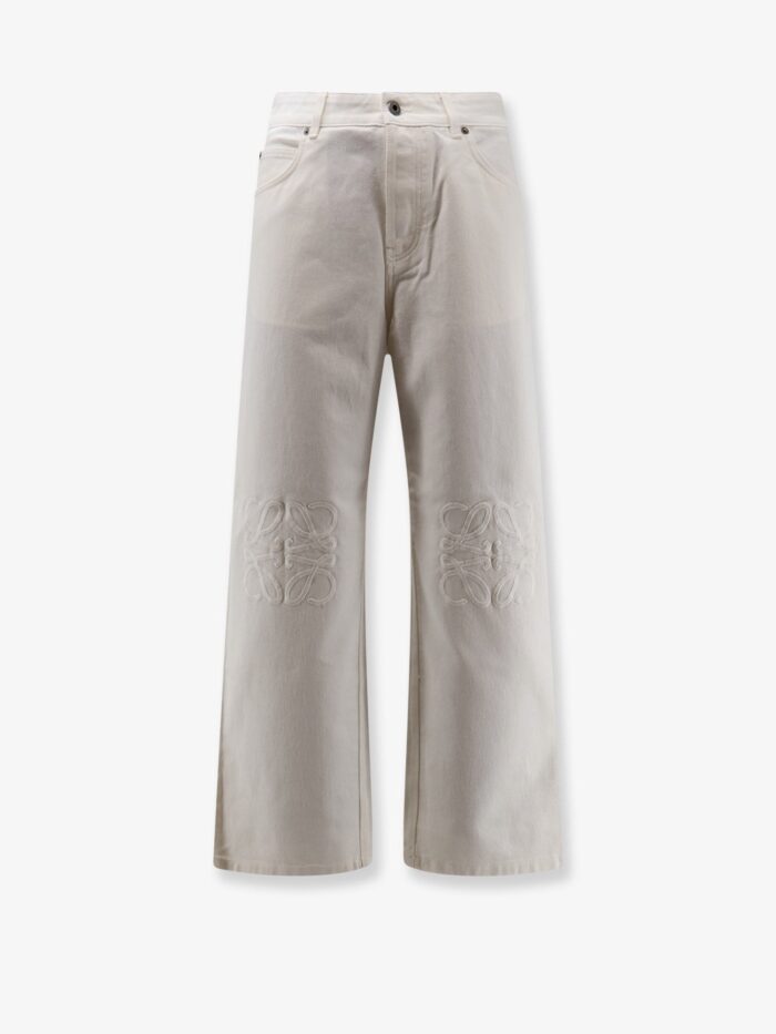 LOEWE Anagram Baggy White Denim Trousers