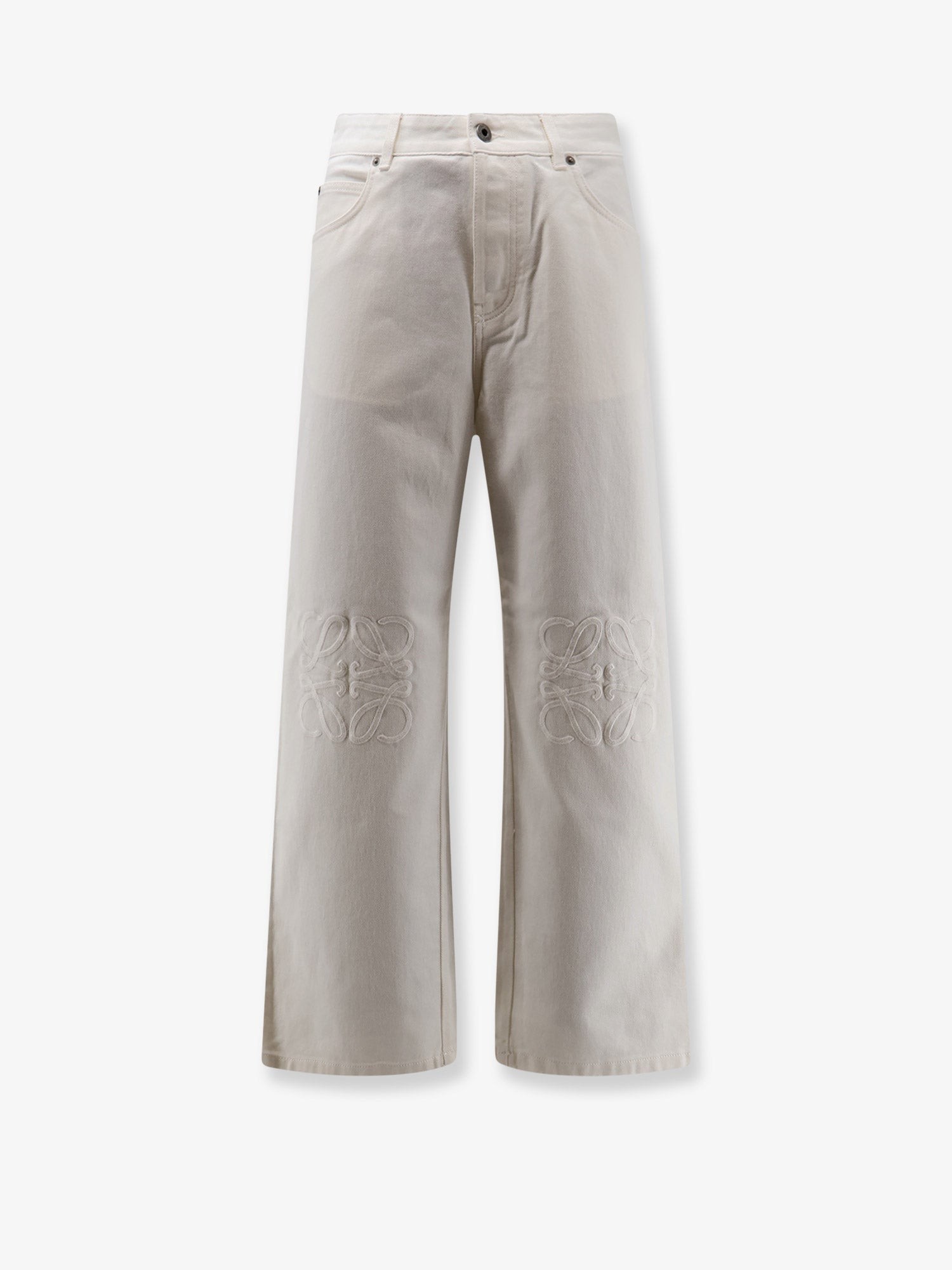 LOEWE Anagram Baggy White Denim Trousers