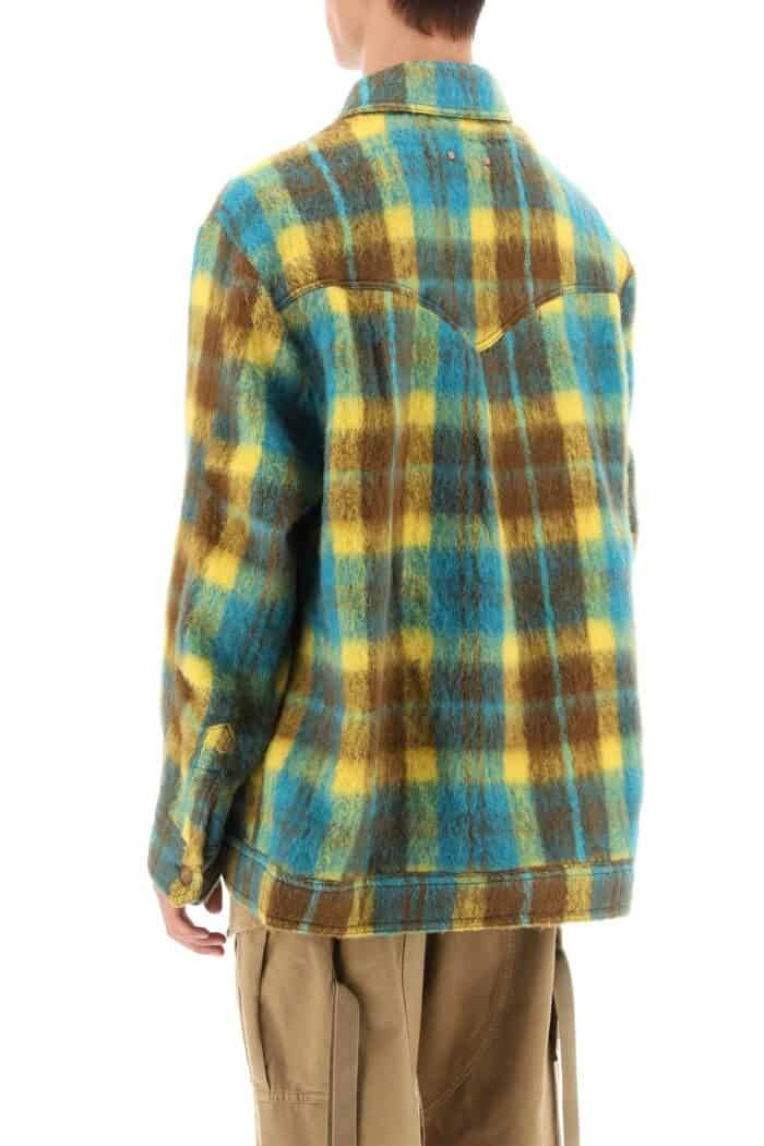 Andersson Bell Brushed-yarn Overshirt With Check Motif