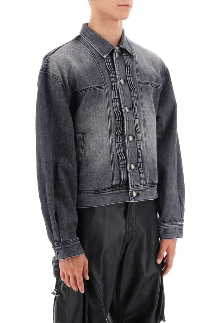 Andersson Bell Denim Jacket With Wavy Details