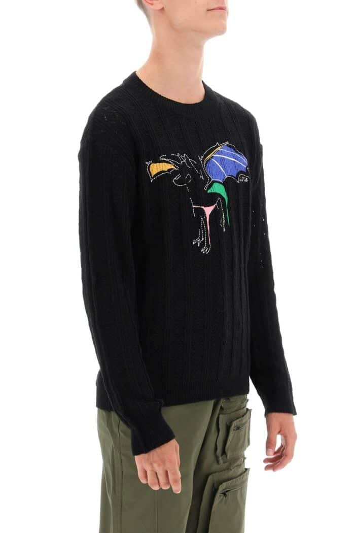 Andersson Bell Dragon Pointelle Knit Sweater