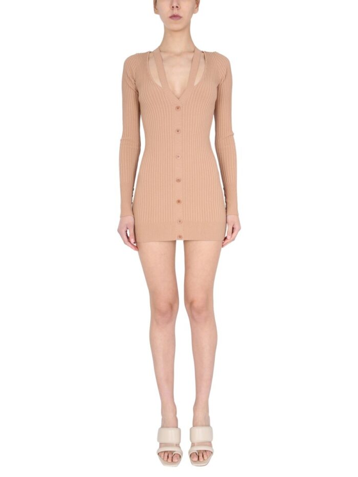ANDREADAMO RIBBED SWEATER WITH CUT OUT DETAIL