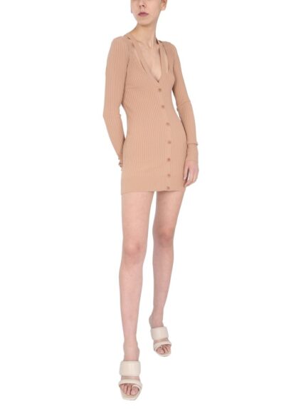 ANDREADAMO RIBBED SWEATER WITH CUT OUT DETAIL
