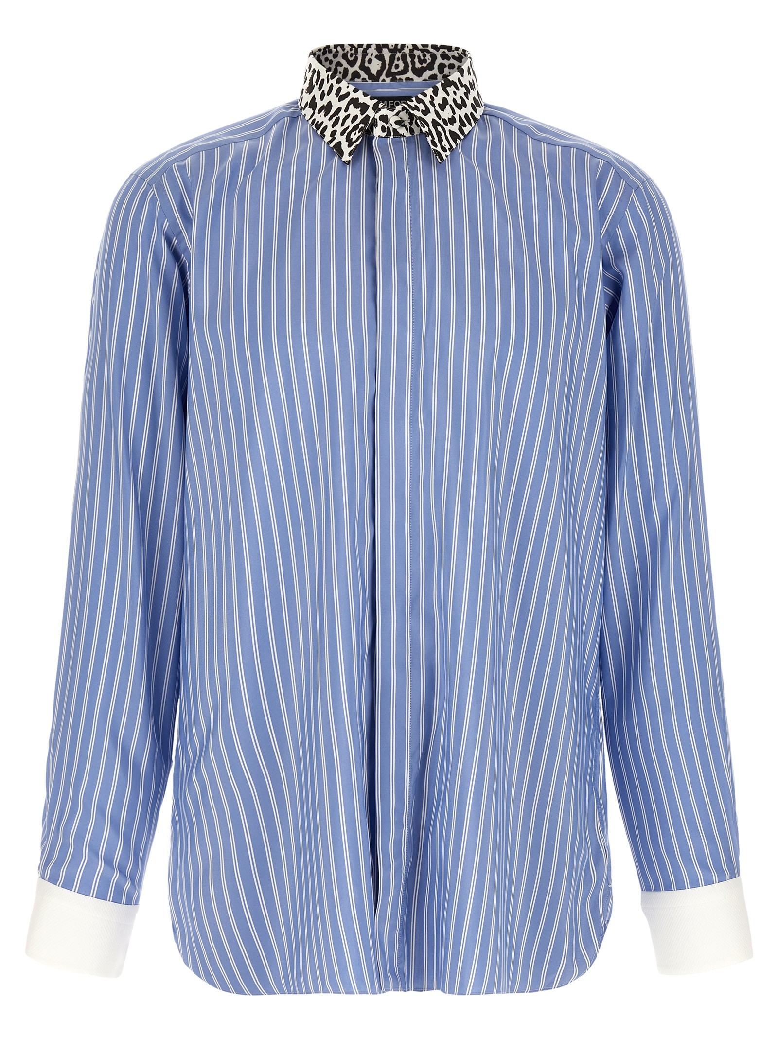 TOM FORD Animal Print Collar Shirt