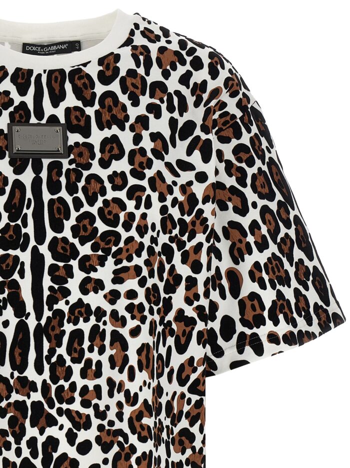 Dolce & Gabbana Animal Print Logo Plaque T-shirt