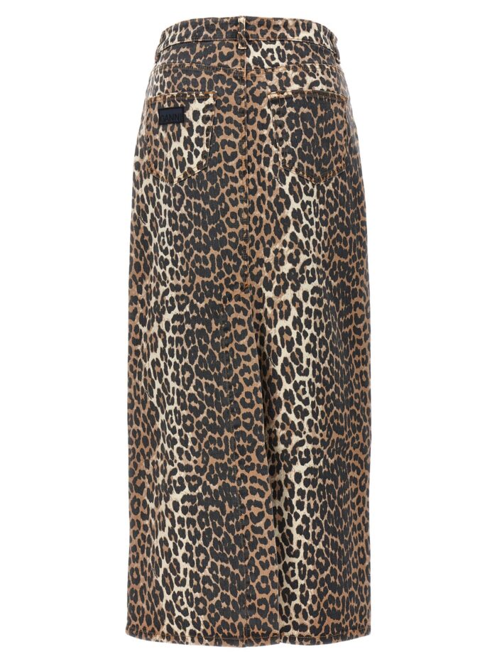 GANNI Animal Print Long Skirt