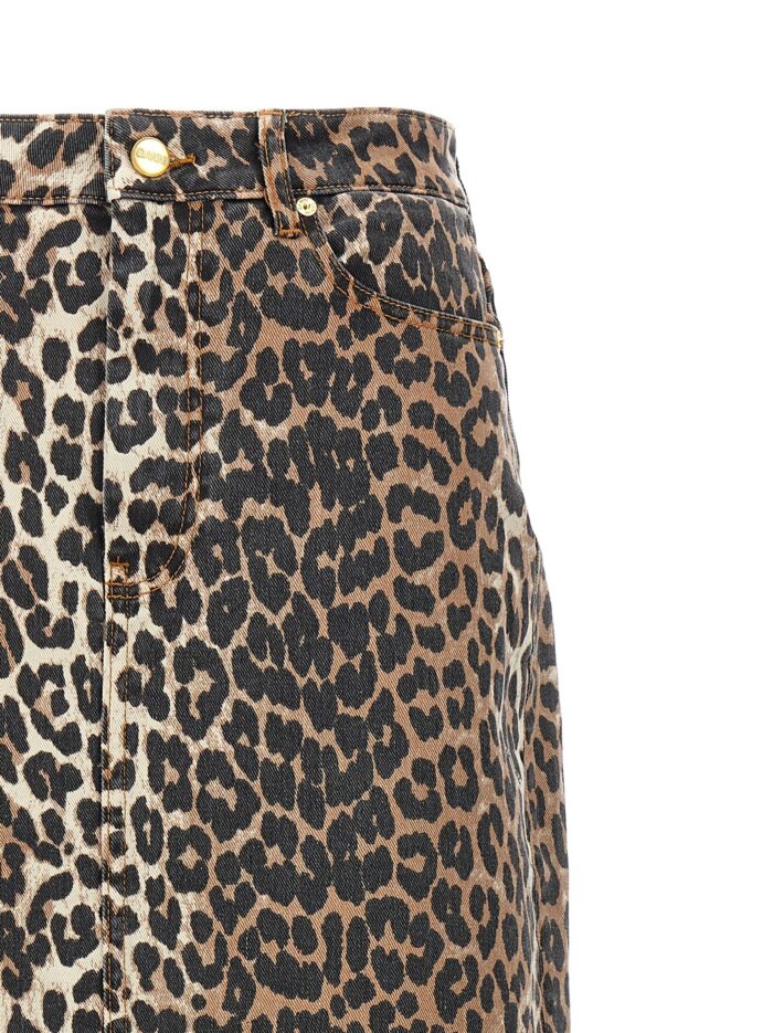GANNI Animal Print Long Skirt