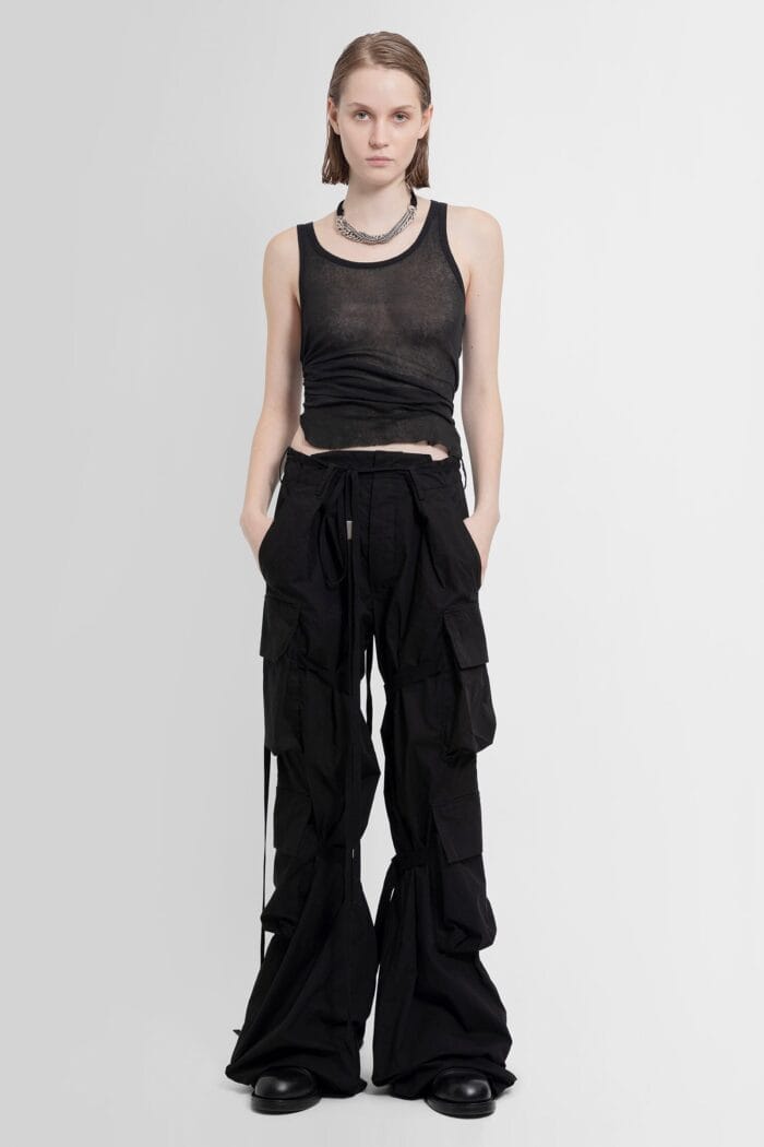 ANN DEMEULEMEESTER Mara Wrinkled Cropped Tank Top