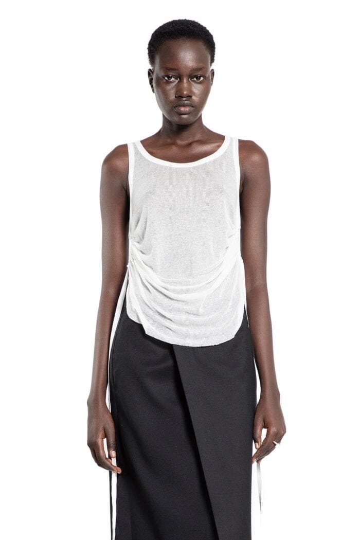 ANN DEMEULEMEESTER Mara Wrinkled Cropped Tank Top