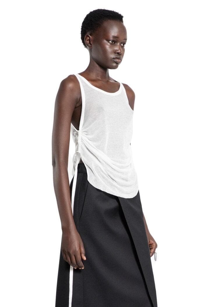 ANN DEMEULEMEESTER Mara Wrinkled Cropped Tank Top