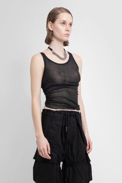 ANN DEMEULEMEESTER Mara Wrinkled Cropped Tank Top