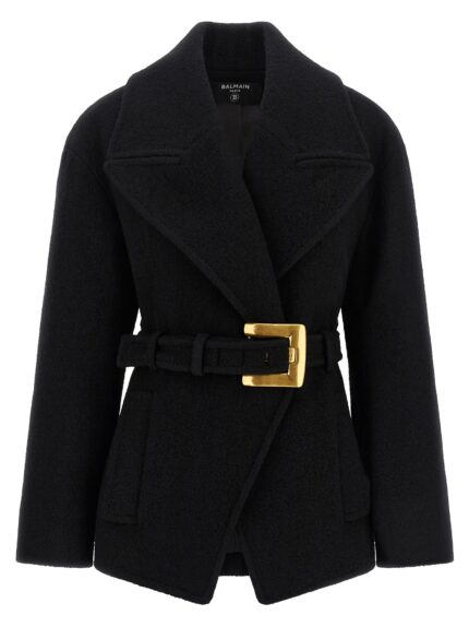 Balmain 'Anthem' Belted Caban