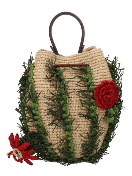 ANYA HINDMARCH "CACTUS" BAG WITH FLORAL DETAILS