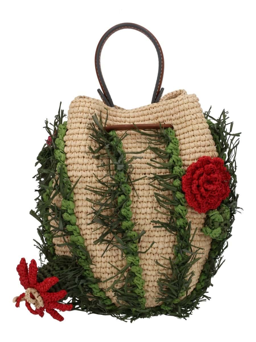 ANYA HINDMARCH "CACTUS" BAG WITH FLORAL DETAILS