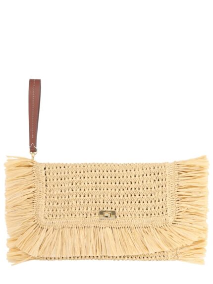 ANYA HINDMARCH OVERSIZE RAFFIA CLUTCH BAG