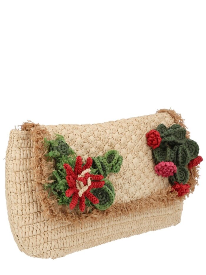 ANYA HINDMARCH RAFFIA "CACTUS" CLUTCH BAG