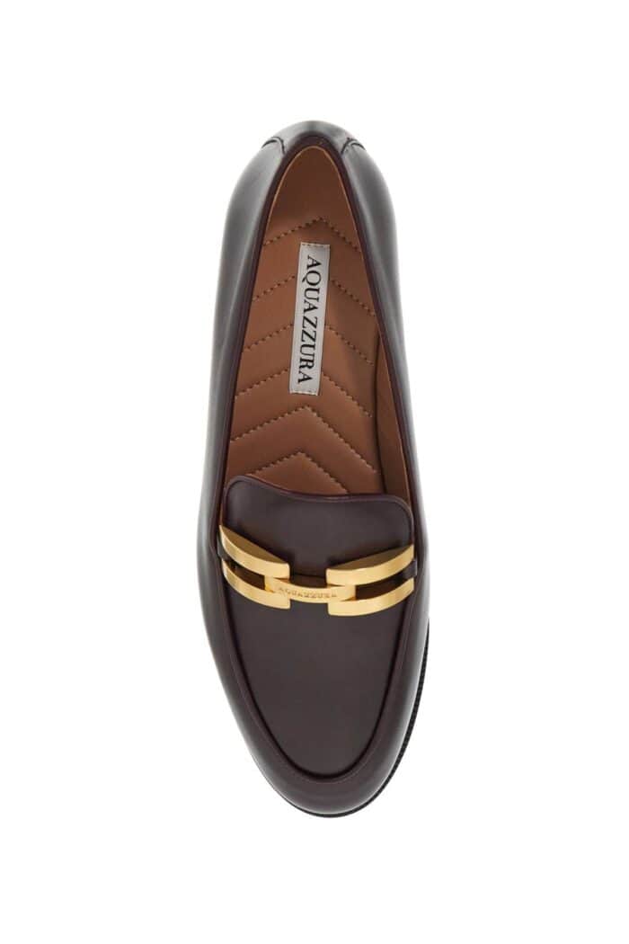 AQUAZZURA Smooth Leather Brandi Loafers In