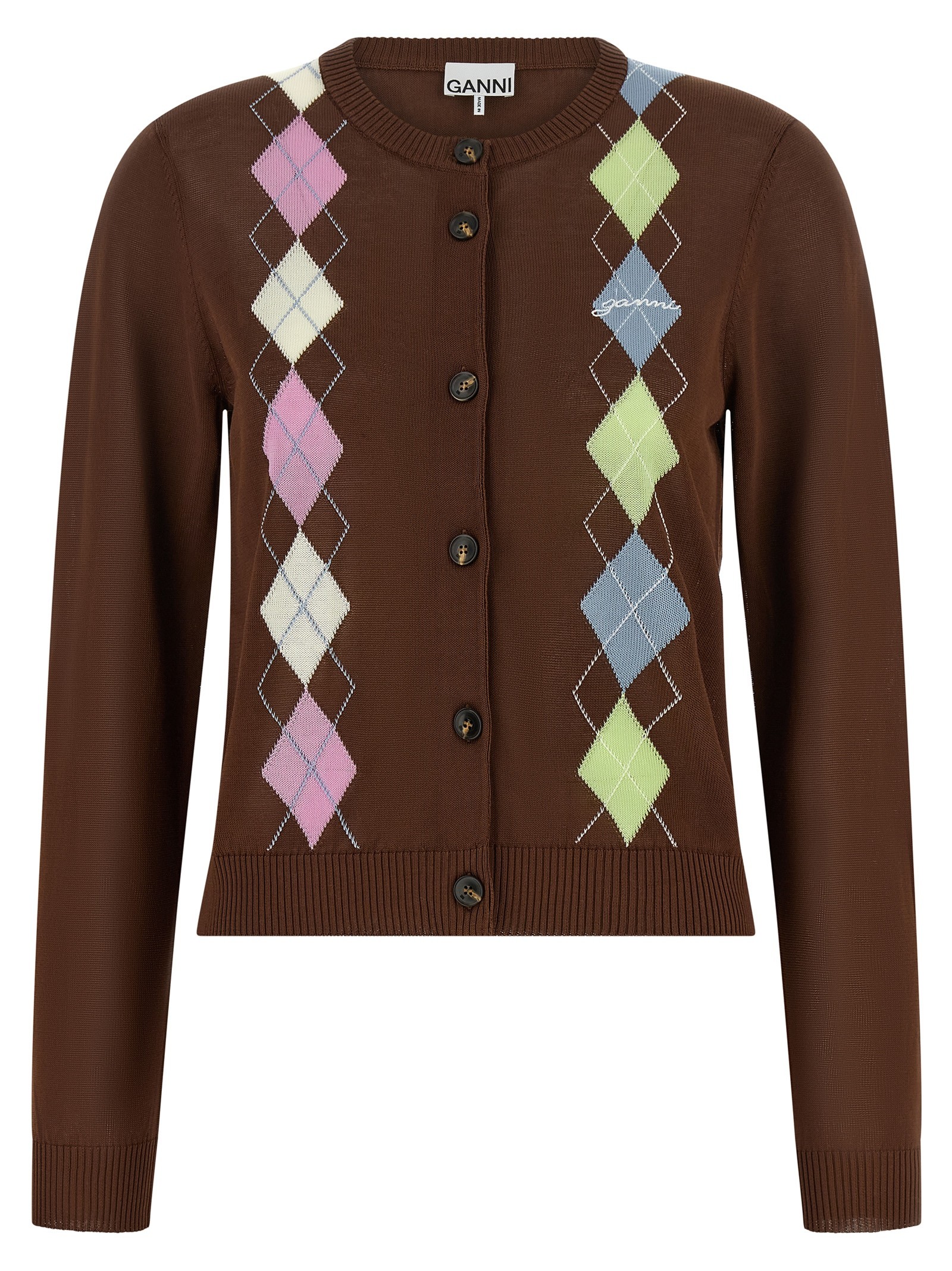 GANNI 'Argyle' Cardigan