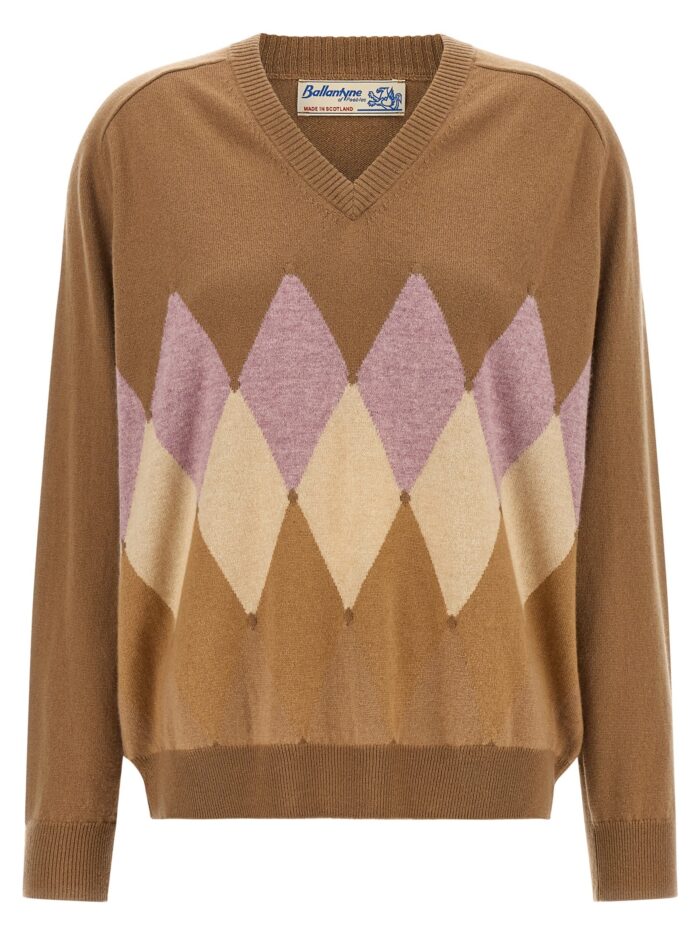 Ballantyne Argyle Intarsia 'New Diamond' Sweater