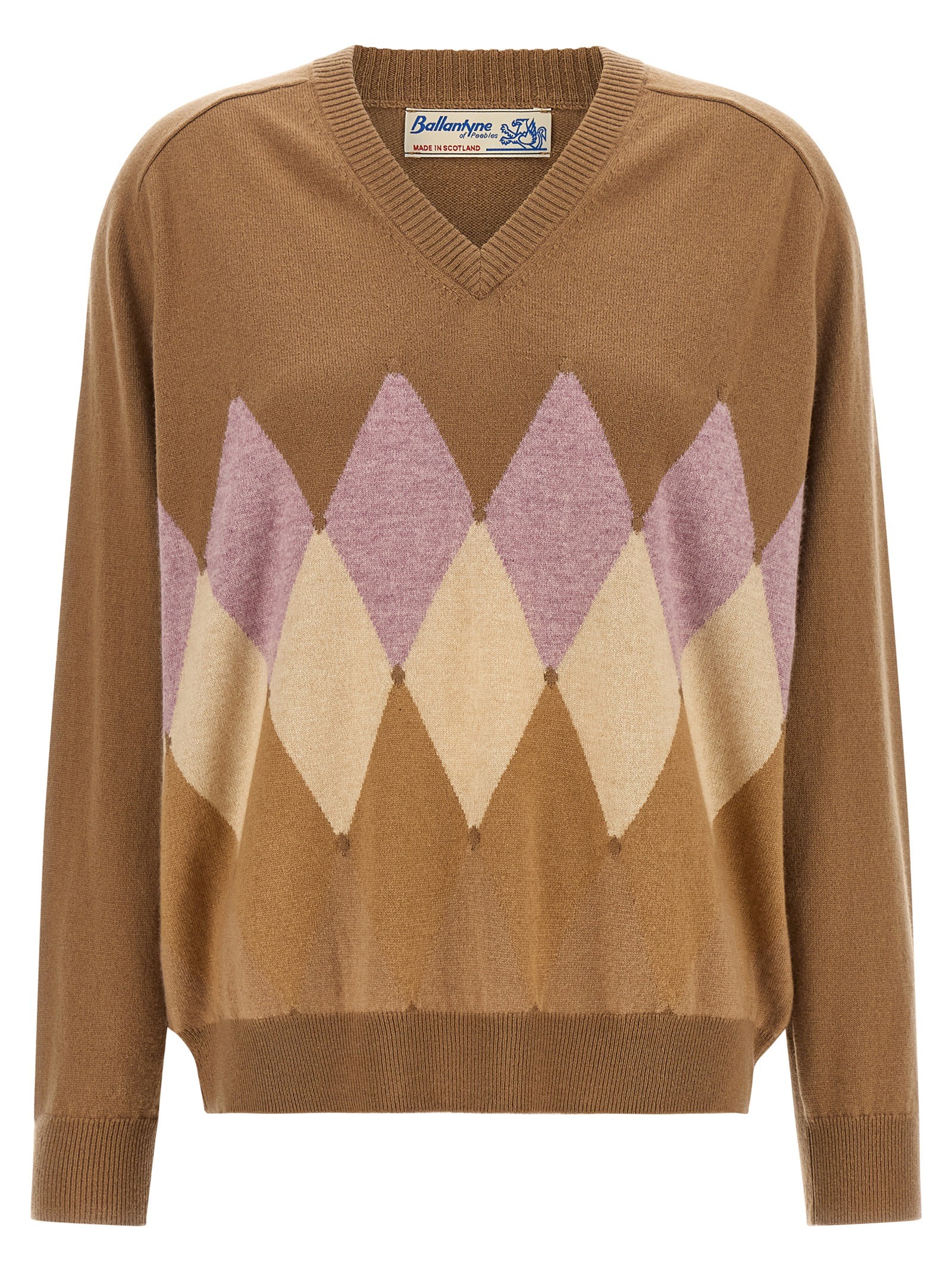 Ballantyne Argyle Intarsia 'New Diamond' Sweater