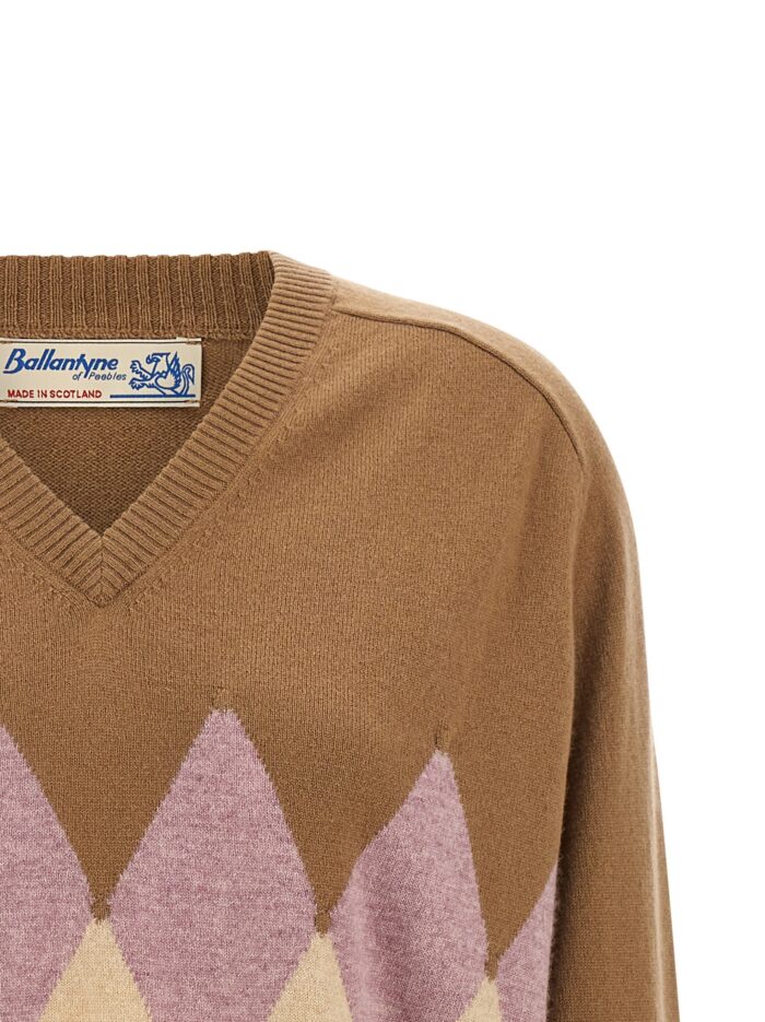 Ballantyne Argyle Intarsia 'New Diamond' Sweater