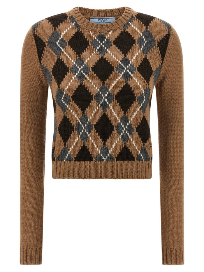 prada argyle sweater PRADA Argyle Sweater