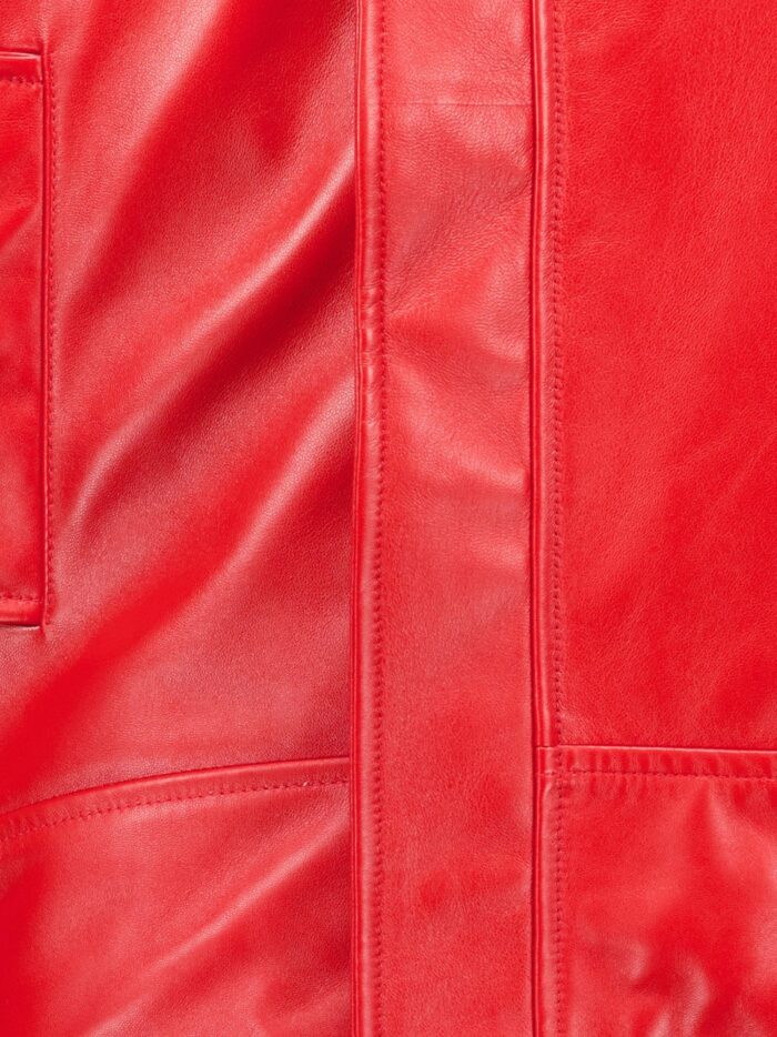 Balenciaga Arrotondato Leather Jacket With Engraved Lettering Logo On The Front