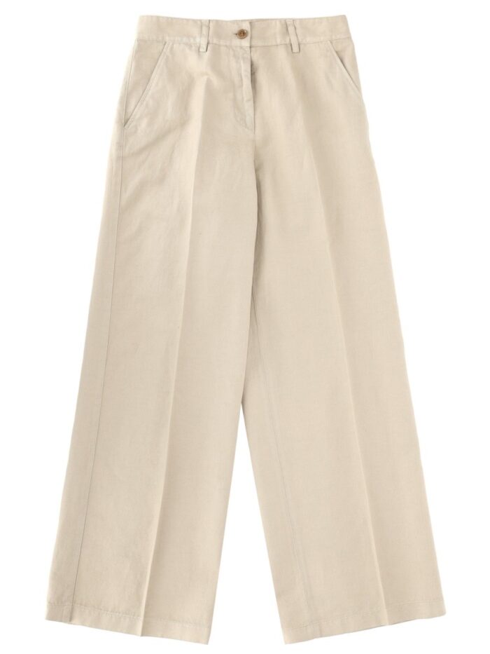 ASPESI COTTON AND LINEN TAILORED PANTS