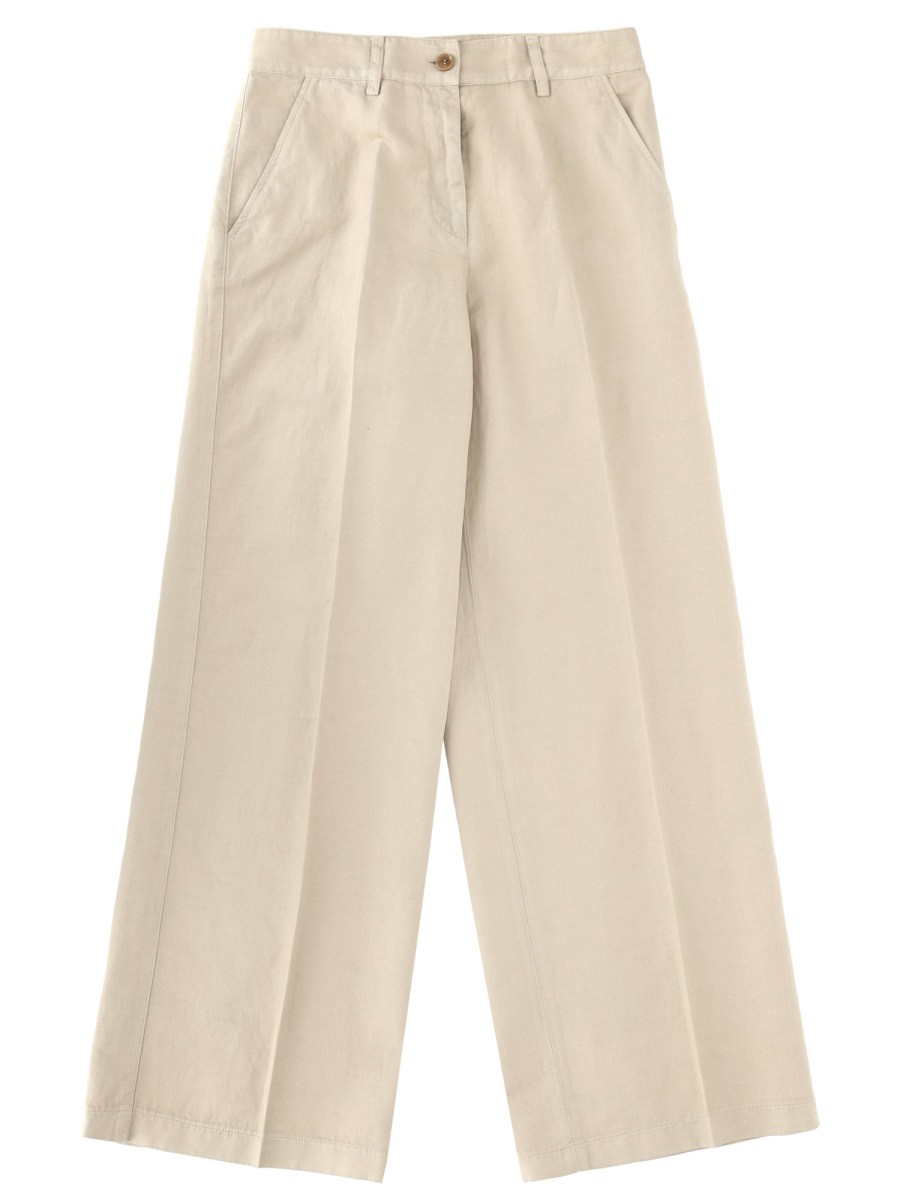 ASPESI COTTON AND LINEN TAILORED PANTS