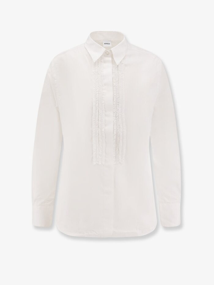 ASPESI Cotton Shirt With Ruffles