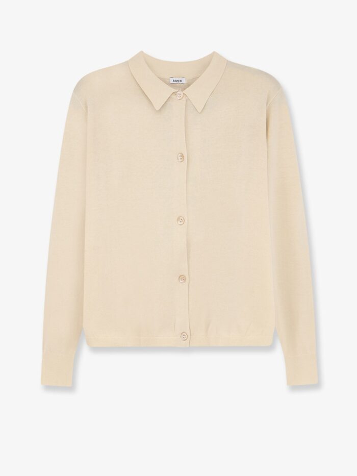 aspesi cotton, silk and linen blend cardigan ASPESI Cotton, Silk And Linen Blend Cardigan