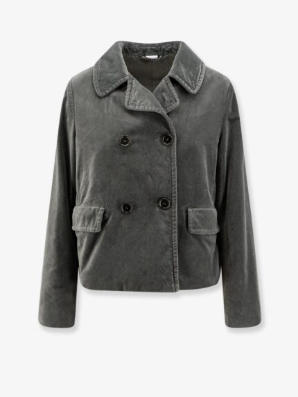 ASPESI Double-breasted Velvet Blazer