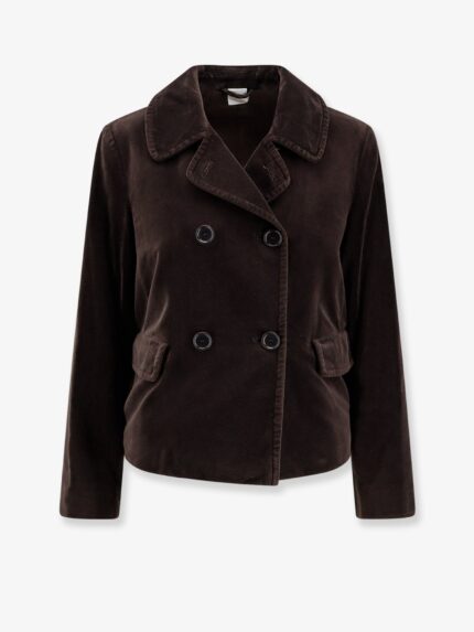 ASPESI Double-breasted Velvet Blazer