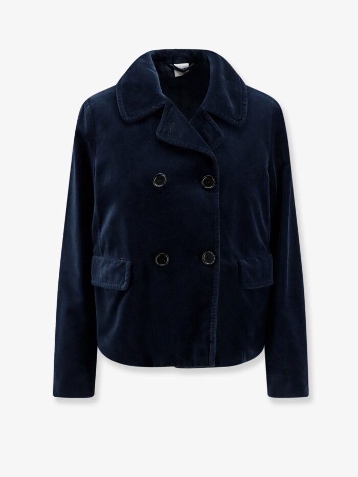 ASPESI Double-breasted Velvet Blazer