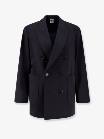 ASPESI Double-breasted Wool Blend Blazer