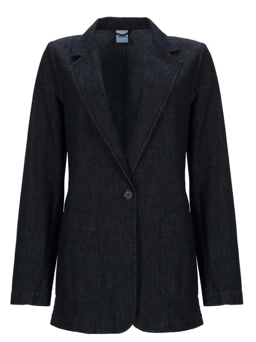 ASPESI SINGLE-BREASTED DENIM JACKET