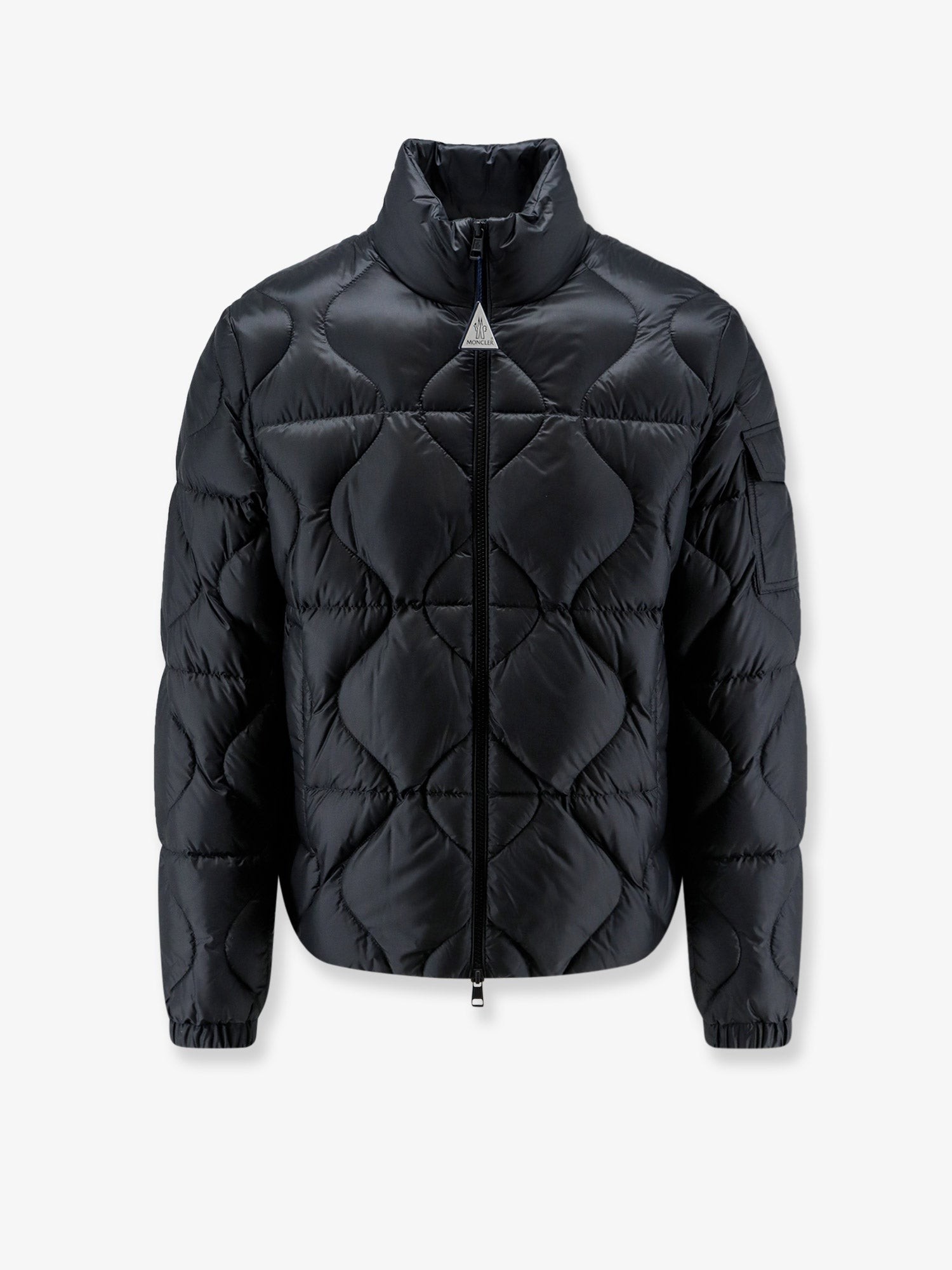 Moncler Asurel Short Down Jacket With Geometric Stitching