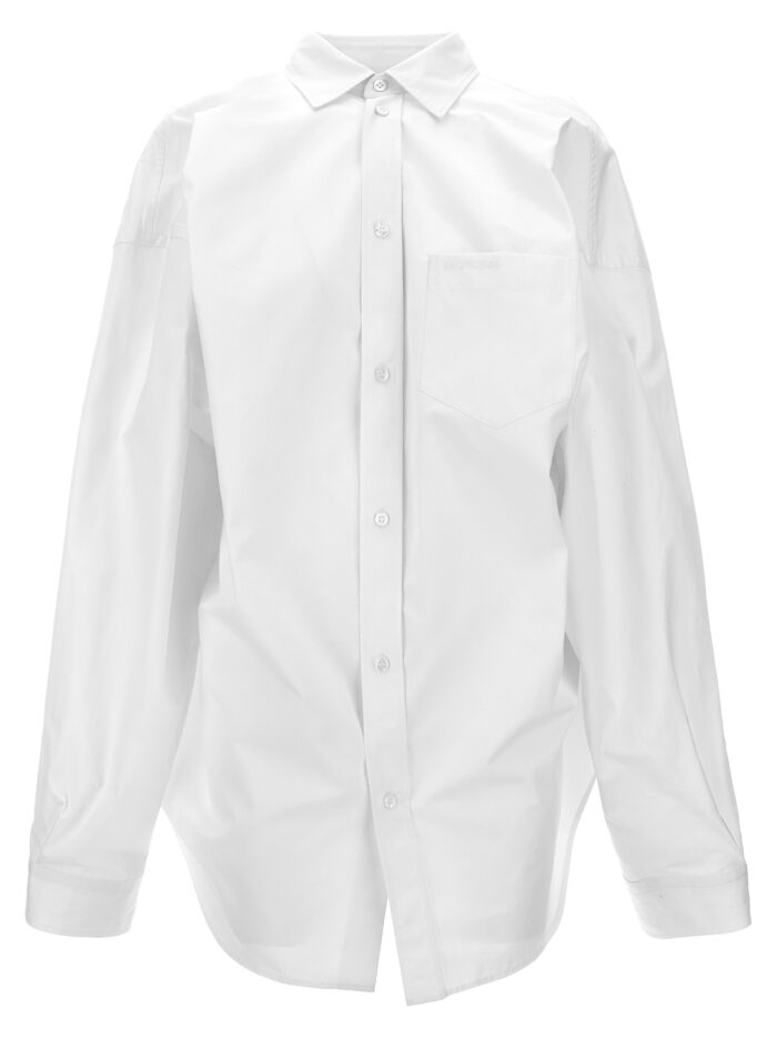 balenciaga asymmetric shirt with logo embroidery Balenciaga Asymmetric Shirt With Logo Embroidery
