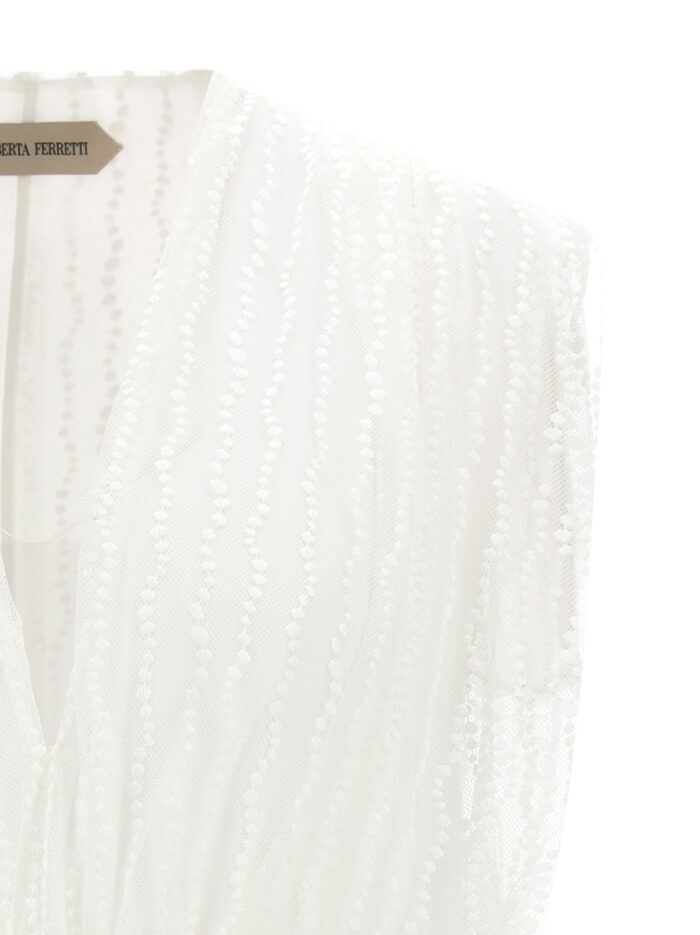 Alberta Ferretti Asymmetrical Tulle Top