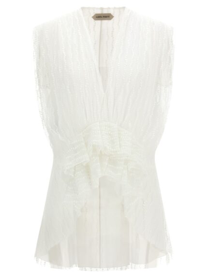 Alberta Ferretti Asymmetrical Tulle Top