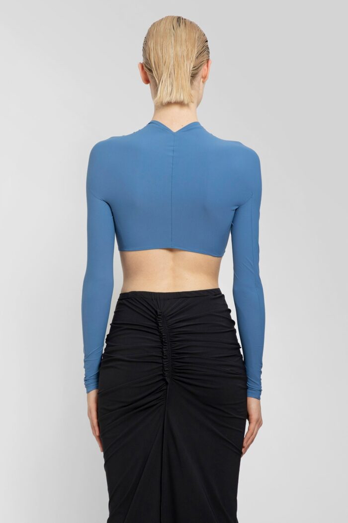 ATLEIN V-neck Ruched Cropped Top