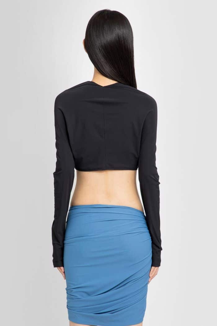 ATLEIN V-neck Ruched Cropped Top