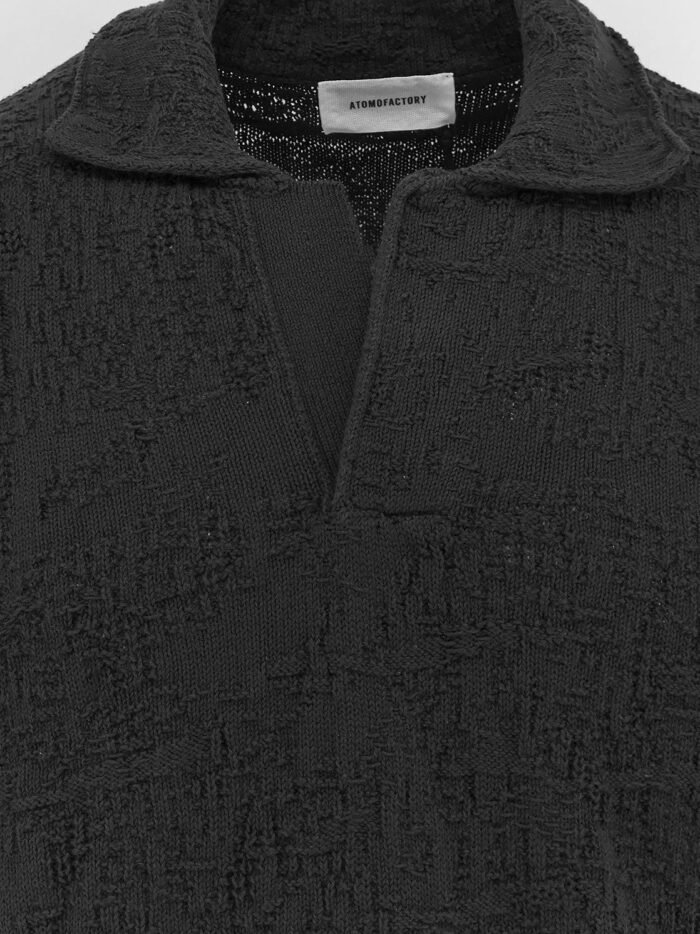 ATOMO Cotton Polo Shirt With Embossed Embroidery