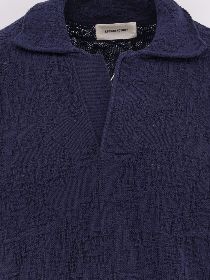 ATOMO Cotton Polo Shirt With Embossed Embroidery